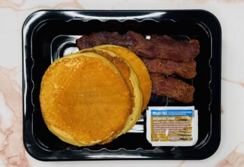 Birthday Cake Protein Pancakes & Turkey Bacon