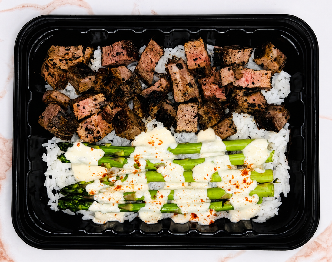 Steak & Asparagus w/ Hollandaise Sauce